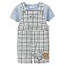 Newborn Boys' Lullaby Club® Plaid Shortalls 2-pc. Set - Blue