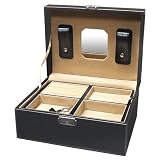 Ashton Sutton Black Faux Leather Jewelry Box 11996K