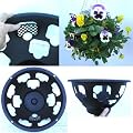 4 x Easy fill hanging baskets 14" Black with free feed