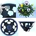 4 x Easy fill hanging baskets 14" Black with free feed
