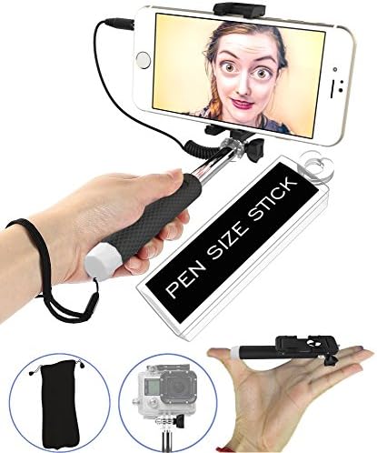 Selfie Stick, [Battery-Free] 5-in-1 Monopod with Mirror &amp; Remote &amp; Selfie Flash App | iPhone 6 Plus, Iphone 6 Galaxy S6 S5 GoPro POV Pole Camera | Get the Smallest Selfie Stick on the Market NOW!