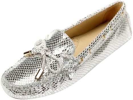 YUAN-MAI Women's Animal Printed Loafer Slip on Flats Boat Shoes White 41EU