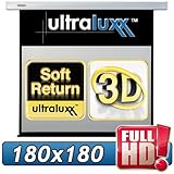 254 cm (180x180 sichtbar) ULTRALUXX © RM Automatik Rolloleinwand - 1:1 LUXUS PROFI ROLLO LEINWAND - Neuware DIREKT vom Hersteller