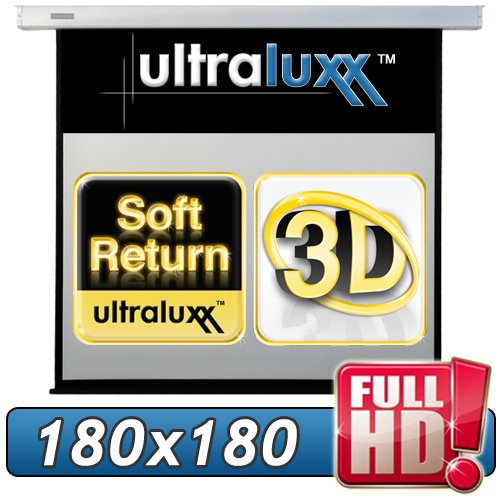 254 cm (180x180 sichtbar) ULTRALUXX © RM Automatik Rolloleinwand - 1:1 LUXUS PROFI ROLLO LEINWAND - Neuware DIREKT vom Hersteller