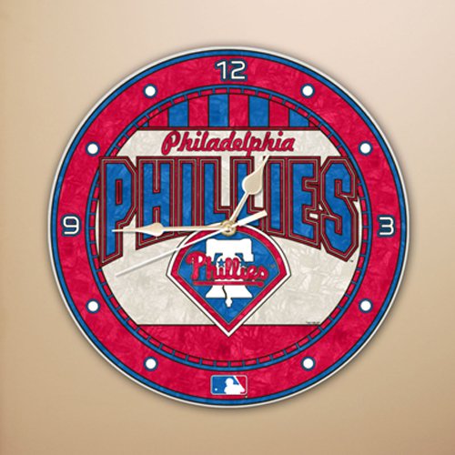 MLB Philadelphia Phillies 12-Inch Art Glass Clock at Amazon.com