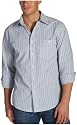 IZOD Men's Long Sleeve Saltwater Cotton Poplin Plaid Sportshirts