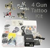 Complete Tattoo Kit 4 Tattoo Machine Kit With Power Supply And Tattoo Needles By Fancierstudio A03