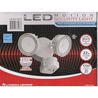 Lithonia Next Generation LED Technology Outdoor Security Floodlight, Motion Activated Perimeter Protection, White