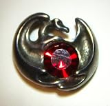 Tiny Protector Dragon Pin with Red Swarovski Crystal