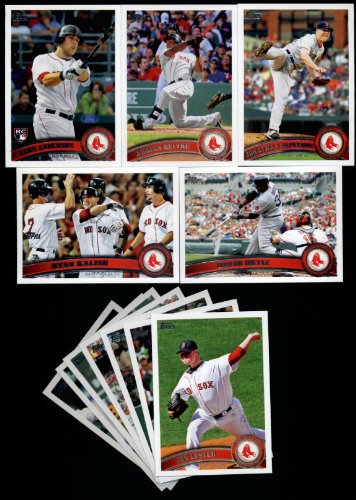 2011 Topps Boston Red Sox Complete Series 1 & 2 Team Set / 25 Cards Including Papelbon, Beltre, Ortiz, Kalish, Lars Anderson RC, Youkilis, Pedroia, Adrian Gonzalez & More!!