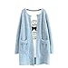 SAYM Women's Fashion Loose Wave Round Collar Point Long Sweater Coat