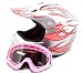 Youth Atv or Motocross Helmet and Goggles Pink