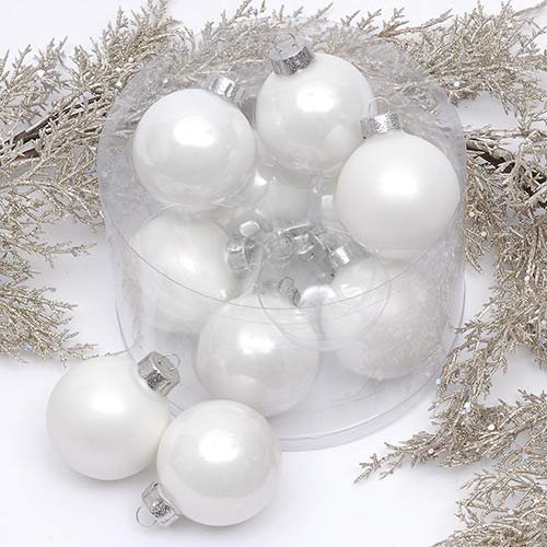 Winter White Glass Baubles