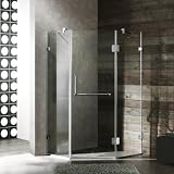 Vigo VG6062CHCL38-Chrome 38 x 38 Frameless Neo-Angle 3/8 Clear/Chrome Shower Enclosure