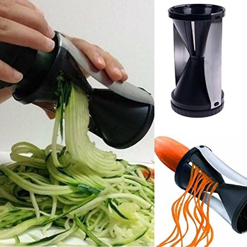 yxying Kitchen Tool Vegetable Slicer Cutter Spirelli Easy To Use Spiralizer Twister Grater - rpo (Size: M, Color: Black)