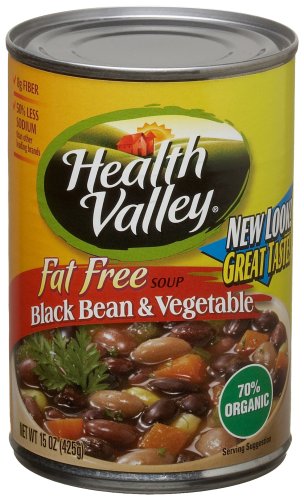 Health Valley Soup, Black Bean And Vegetable Fat Free, 15 Ounce Cans (Pack of 12)