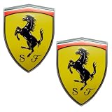 2 X Ferrari Real Aluminum Rare Car Logo Badge Emblems (Pair Set) for 512 308 458 599... 