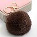 Leegoal Novelty Artificial Rabbit Fur Ball Charm Key Chain for Car Key Ring or Bag,Dark Coffee