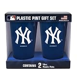 MLB New York Yankees Boelter Brand Plastic 16 -Ounce Pint Cups (Pack of 2)