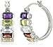 Sterling Silver Multi-Gemstone Hoop Earrings (0.8