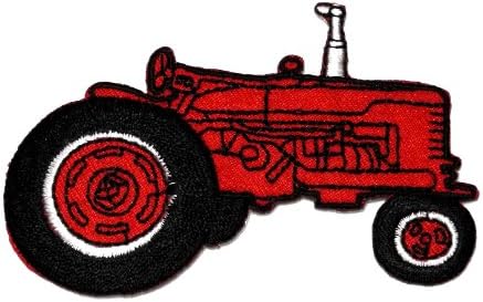 Farm Tractor Red DIY Applique Embroidered Sew Iron on Patch TT-003