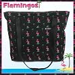 FLAMINGO Tote Bag Pink Flamingos Cotton with WATERPROOF LINING UNDERSIDE Travel Bags, for Gym or Beach Best Cute Unique GIFT IDEA for Him Her Man Men DAD MOM Mother Woman Women Ladies
