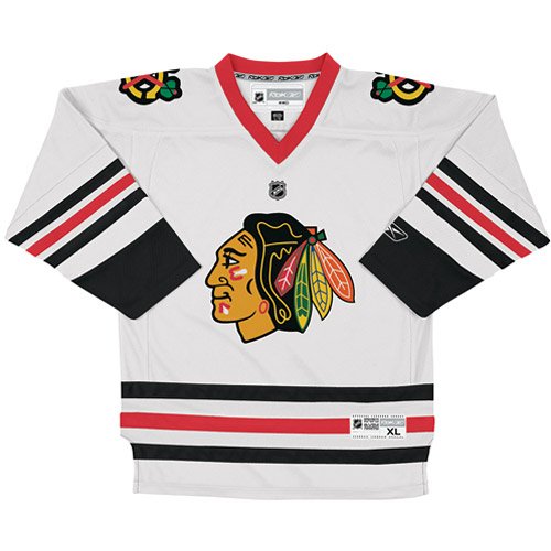 NHL Youth Chicago Blackhawks White Replica Jersey - R58Hzbdd (White, Large/X-Large)