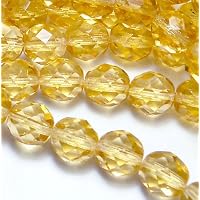 300 Czech Faceted Round Firepolished 6mm Light Topaz Glass Beads 1/4 Mass