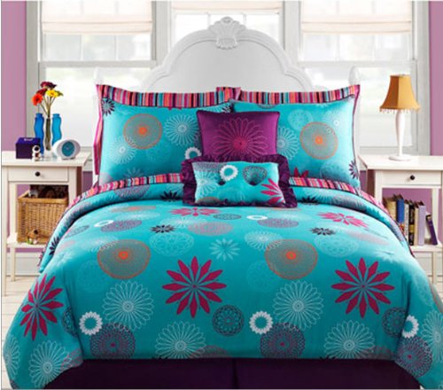 Blue & Purple Teen Girls Twin Size Comforter Set (8 Piece Bed In A Bag) Reviews 51yYmoFkzYL Blue & Purple Teen Girls Twin Size Comforter Set (8 Piece Bed In A Bag) Reviews