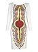 Choies Women's White Contrast Folk Print 3/4 Sleeve African Midi Bodycon Dress