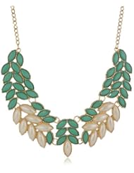 Pearl-Tone and Faceted Beads Statement Necklace, 18"