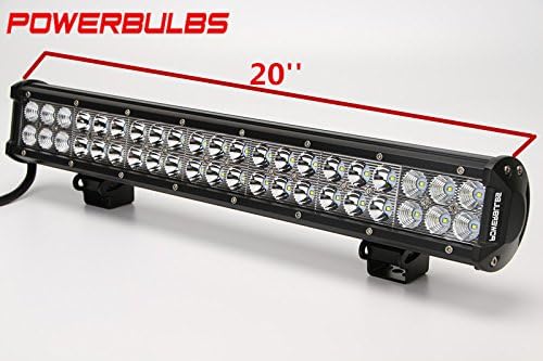 Power Bulbs 20" Dual Row High Power 126w Cree Xb-d SMD Spot Flood Combo Beam LED Work Light Bar 10500 Lumens