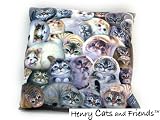 Henry Cats & Friends　ヘンリーキャット◆オシャレな猫柄クッション◆愛嬌たっぷりの猫達の画像