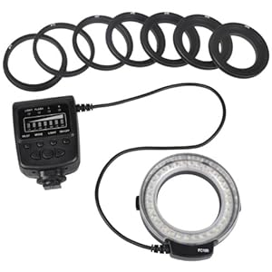 CowboyStudio LED Macro Ring Flash Lens and Mounted Flash for Nikon Cameras