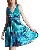 My Michelle Junior's Printed Pleat Dress,Blue,Large
