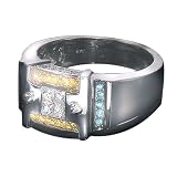 1.13 ct Men's' White and Blue Diamond Ring