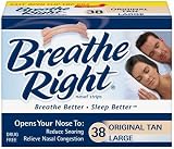 Breathe Right Nasal Strips, Large, Tan, 38-Count Boxes (Pack of 2)