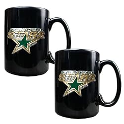 Dallas Stars NHL 2pc Black Ceramic Mug Set - Primary Logo by Great American Products