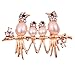 YAZILIND Jewelry Christmas Rose Glaring Warm and Sweet Bird Family Brooches and Pins