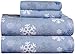 Pointehaven Heavy Weight Flannel Sheet Set, Twin, Snow Flakes - Warm & Cozy - 100% Cotton Flannel Pre-Shrunk -170 GSM -Deep Pockets -Easy Fit Elastic All Around-Comfy Double Brushed