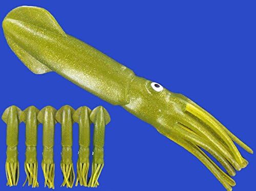 6 Giant Trolling Squids 12'' Fishing Lures For Tuna / Marlin