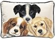 Peeping Puppies Dogs Sue Hall Home Decor Throw PIllow