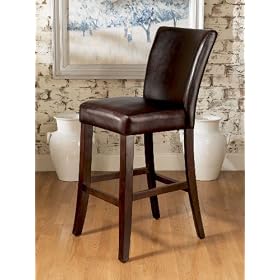 Click here to buy Distressed Mahogany Top Grain Leather Bar Stool by Wild Orchid.