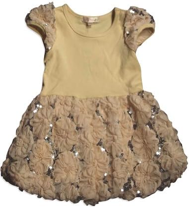 Baby Sara - Little Girls's Short Sleeve Party Dress, Ivory, Pale Yellow 30139-6X