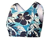 TYR Multisport Women's Jungle Floral Power Support Top, Blueberry, Extra Small