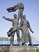 Bronze Figures of a Russian and a Ukrainian Worker, Kiev, UKraine Photographic Poster Print by Philip Craven, 30x40