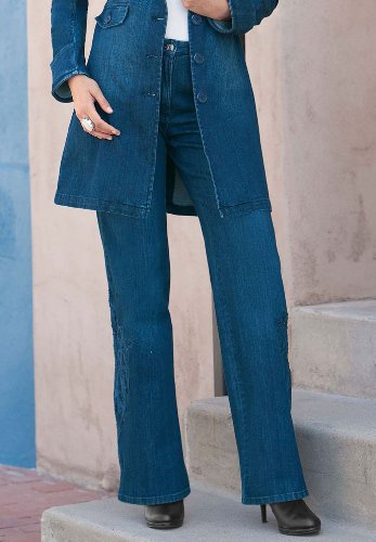 Petite Jeans With Lace Inset