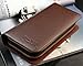 Big Mango Multi-purpose Fashion Long Business Style Small Cell Pattern Cellphone Leather Purse Bag and Big Clutch Two Zipper Wallet with Inner Multiple Card Holders and Adjustable Strap for Apple Iphone 4 4s Iphone 5 5s 5c Samsung Galaxy S4 S3 HTC Blackberry MP3 Key Photo Money Credentials (Coffee)