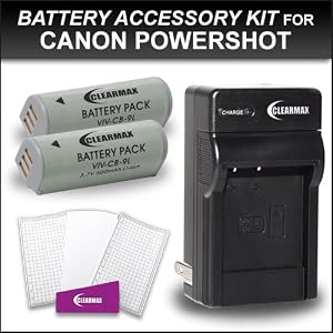 2 Pack Canon NB-9L Replacement Battery and Charger Kit for Canon PowerShot SD4500IS SD4500 Elph 510 HS Elph 520 HS, Elph 530 HS, Ixus 500 HS, Ixus 1100 HS Digital Camera Includes 2 Replacement NB-9L Lithium-Ion Battery + Ac/dc Rapid Travel Charger + LCD S