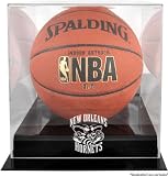 New Orleans Hornets Black Base Logo Basketball Display Case and Mirror Back